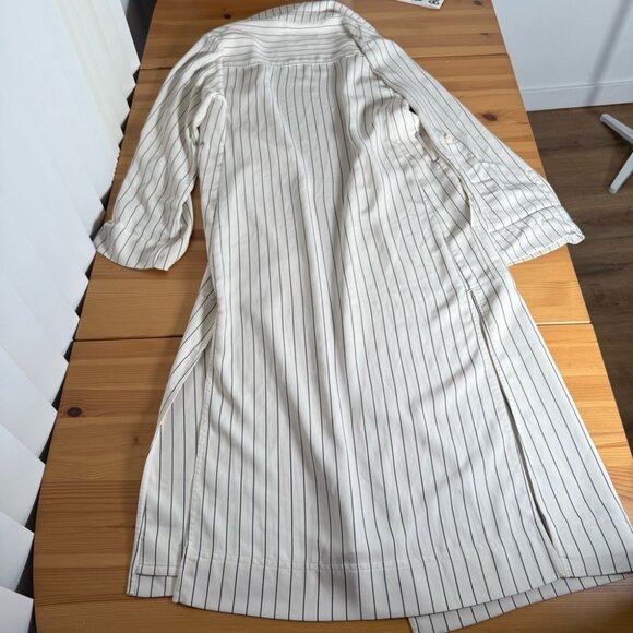 Aritzia Babaton Kahlo Cream Pinstripe Robe Jacket  Longline - Picture 4 of 13